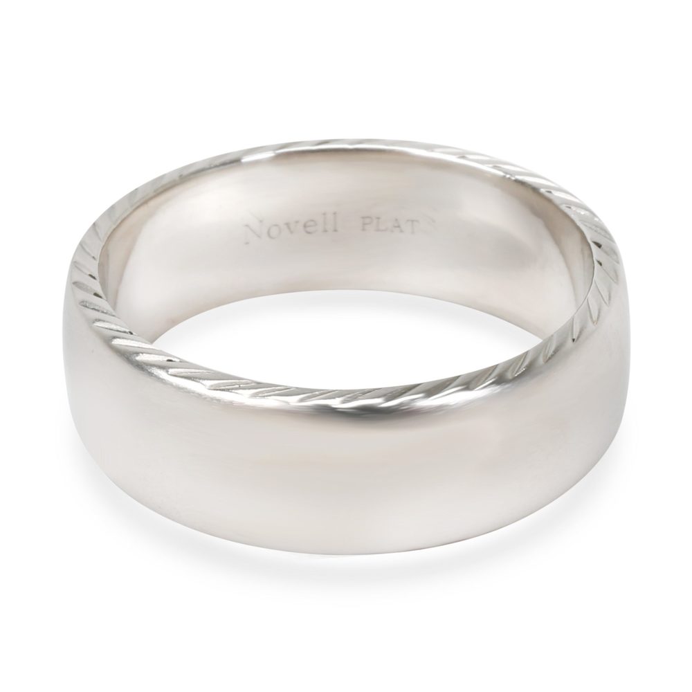 Novell Satin Carved Men's Wedding Band in Platinum (7 mm)
